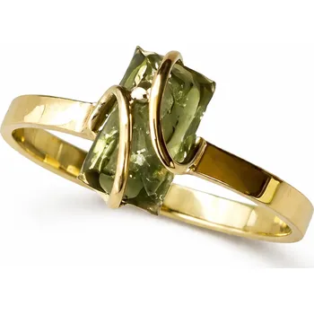 Prsten Zlatý prsten s vltavínem 1,890 g