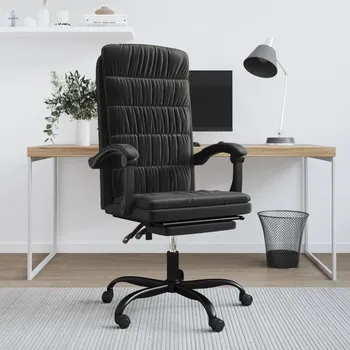 vidaXL Polohovací kancelářská židle samet [349651] Barva: Černá