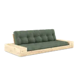 KARUP Rozkládací pohovka BASE lakovaná s postranním úložným prostorem olivově zelená 244 cm