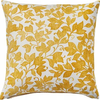Polštář Z IKEA FJUNKLOCKA Dekorační povlak na polštář žlutá/bílá 50x50 cm LISTY