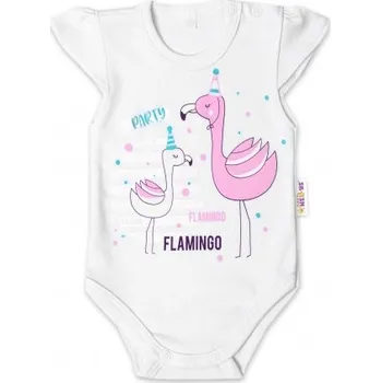 Dětská móda Baby Nellys Body flamingo Barva: Bílá, Velikost: 56