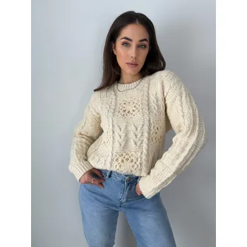 Dámský svetr Mishel SVETR Flower SMETANA Velikost: UNI