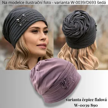 Čepice Krumlovanka Dámská bavlněná čepice W-0039/890 fialová