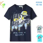 Kugo Dětské tričko 100% bavlna - Modrá/Šedá Barva: Modrá, Velikost: 122