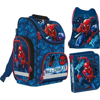 Školní batoh Školní set sada Spiderman 3 ks ŠKOLNÍ BATOH aktovka, penál, sáček
