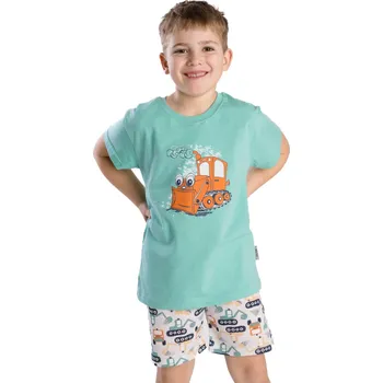 Chlapecké pyžamo Betty mode Letní pyžamo bagr Barva: mint, Velikost: 128