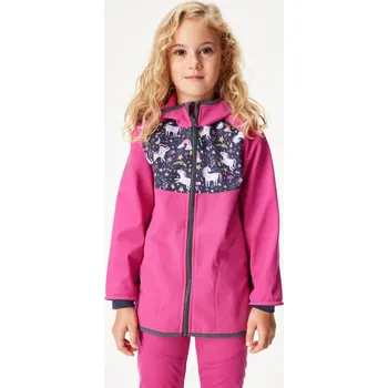 Chlapecká bunda Unuo Softshellová bunda zateplená jednorožec-fuchsie Velikost: 128-134