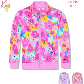 Dívčí mikina Kugo Dívčí mikina s kytičkami a jednorožcem – více barev Barva: lososová, Velikost: 92