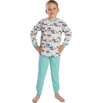 Chlapecké pyžamo Betty mode Dlouhé pyžamo auta a stroje Barva: pastelová, Velikost: 110