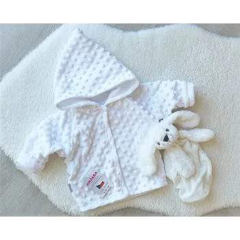 Kojenecká bunda Amálka Zateplený kabátek minky bílý Velikost: 68-74