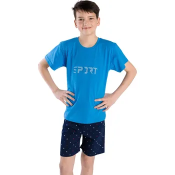 Chlapecké pyžamo Betty mode Letní pyžamo sport Barva: Modrá, Velikost: 164