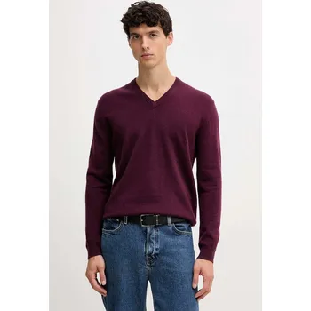 Pánská móda Vlněný svetr United Colors of Benetton 1002U4407 burgundské 93X, vel. L