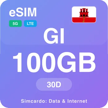SIM karta Gibraltar Mobilní Internet - eSIM 100GB 30 dní datová SIM karta