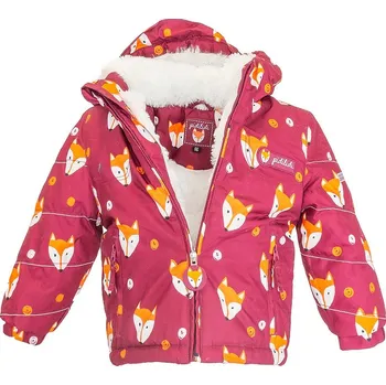 Dívčí bunda PiDiLiDi Zimní bunda s kožíškem vínová Velikost: 80