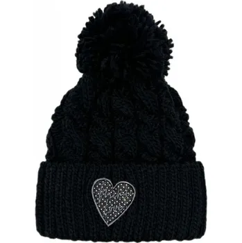 Čepice Mimilove Zimní čepice srdíčko černá Velikost: 11-99