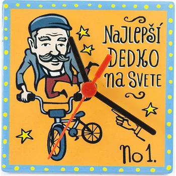 Hodiny Home Elements Hodiny keramické 11 cm, najlepší dedko, II. jakost