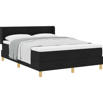 Postel vidaXL Postel s boxspringem s matrací Černá 200 x 140 cm Polyester [3341295]