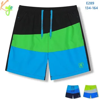 Chlapecké plavky Kugo Dětské koupací šortky rychleschnoucí - modré/zelené Barva: Modrá, Velikost: 140