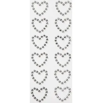 Výtvárné potřeby Creative SAMOLEPÍCÍ KAMÍNKY VE TVARU SRDCE - 12 ks v balení