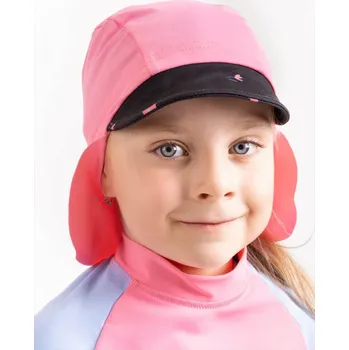 Kojenecká čepice Unuo Dětská kšiltovka s plachetkou - Květiny UV50+ Velikost: 42-44