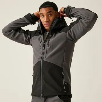 Pánská větrovka Bunda Regatta Slate Grey Black 493440 3XL