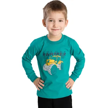 Chlapecké tričko Betty mode Tričko s dlouhým rukávem farmář Barva: tyrkysová, Velikost: 104