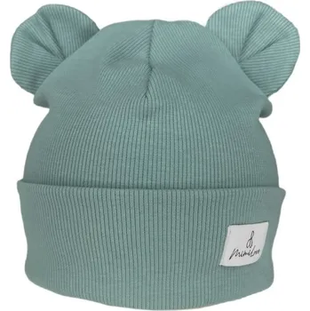 Kojenecká čepice Mimilove Chlapecká čepička medvídek Barva: aqua, Velikost: 0-6