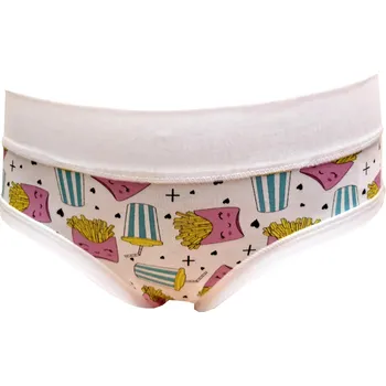 Emy Bimba Dívčí kalhotky Fast Food – mix růžová/bílá Barva: Bílá, Velikost: 128