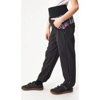 Dívčí kalhoty Unuo Dětské softshell kalhoty Kouzelné květiny Velikost: 98-104