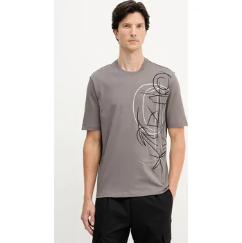 Bavlněné tričko Armani Exchange XM001441.AF10362 hnědá 98X, vel. M