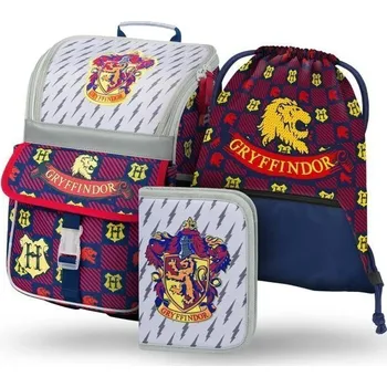 Set školních potřeb BAAGL Set 3 ks Zippy - Harry Potter Nebelvír (aktovka, penál, sáček)