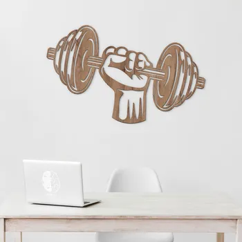 Obraz Fitness dárek do posilovny - Obraz činka, Dub tabákový (nedostupný) | DUBLEZ