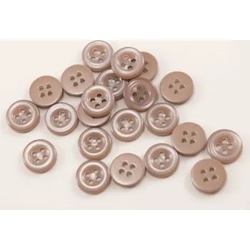 Knoflík Dírkový košilový knoflík s leskem - tmavá kakaově béžová - průměr 1,14 cm
