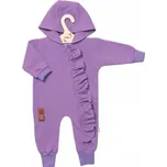 Baby Nellys Kojenecký teplákový overal s volánkem - pro nejmenší Barva: tmavě růžová, Velikost: 62