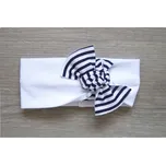 Amálka Dívčí čelenka s pruhy - bavlněná Velikost: 62-68