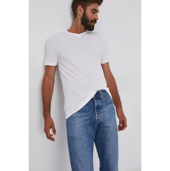 Pánské tričko Bavlněné tričko United Colors of Benetton 3U53J4231.101 bílá 00X, vel. XXL