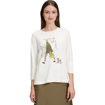 Dámské tričko BETTY & CO dámské triko s potiskem 2379/3273 1858 Béžová L