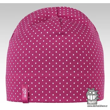 Čepice Dráče Bavlněná čepice s puntíkem - Malinová Velikost: 52-54