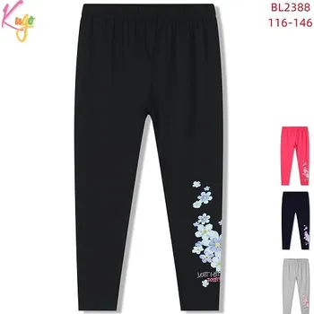 Dívčí oblečení Kugo Dívčí legíny květinový vzor - Více barev Barva: Modrá, Velikost: 116