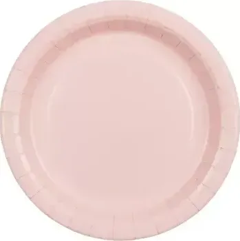 Talíř Papírové talíře světle růžové 18 cm – 6 ks