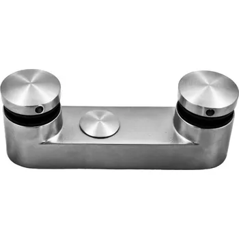 bodové kotvení skla EB1-0198, broušená nerez - sklo 6 - 12,76 mm (ploché), dvě bodové svorky skla ø 45 mm, balení obsahuje gumičky na sklo