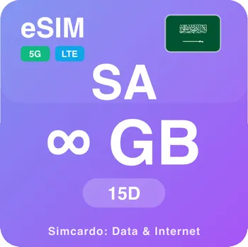 SIM karta Saúdská Arábie Neomezený Mobilní Internet - eSIM 15 dní datová SIM karta (esimhajj_ULP_10D_SA_V1)