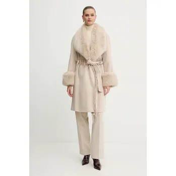 Dámský kabát Kabát s příměsí vlny Marciano by Guess LILIANA 5BGL46.7125A béžová 01X, vel. 38