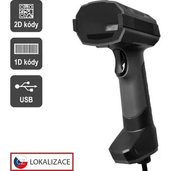 Skener Virtuos CCD 2D průmyslová čtečka HT-857, USB, tmavě šedá