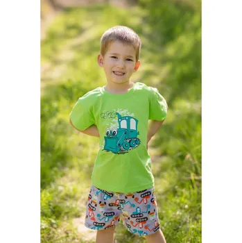 Chlapecké pyžamo Betty mode Letní pyžamo bagr Barva: Zelená, Velikost: 98