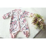 Amálka Dětský overal s květy - slonová kost Velikost: 68