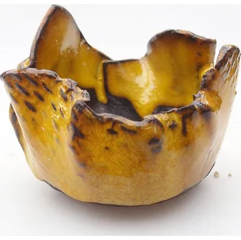 Květináč Keramická Skořápka 8,5 x 7,5 x 7 cm žlutá