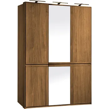 Šatní skříň Massivo.cz Šatní skříň Atena-tmavá 3d se zrcadlem, dub pálený