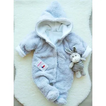 Kojenecká kombinéza Amálka Chlapecká chlupatá kombinéza Barva: šedá, Velikost: 62-68