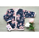 Amálka Kojenecký kabátek s květy - Bílý/Modrý Barva: Modrá, Velikost: 56